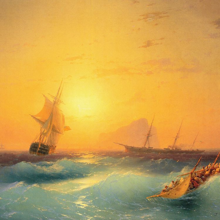 American Shipping off the Rock of Gibraltar (1873), oil on canvas, 70 x 58.5 cm